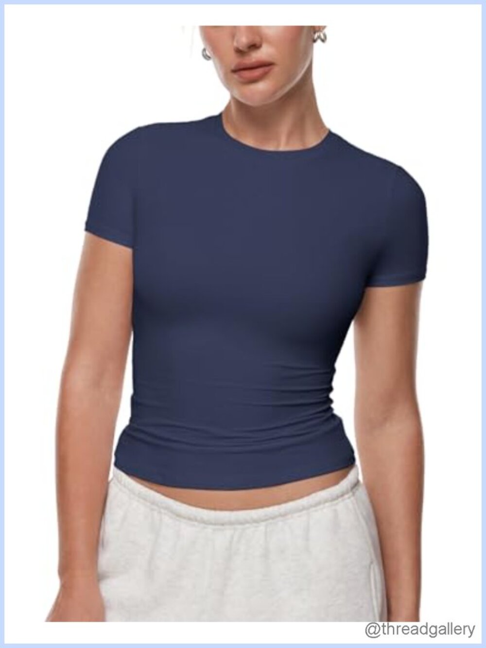 Inbarely Ultra Short Sleeve Crew Neck Slim Fit Tee
